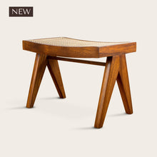 Load image into Gallery viewer, Pierre Jeanneret Low Stool - Natural Teak