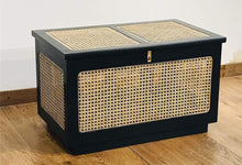 Load image into Gallery viewer, Rattan Trunk - Small - Black.