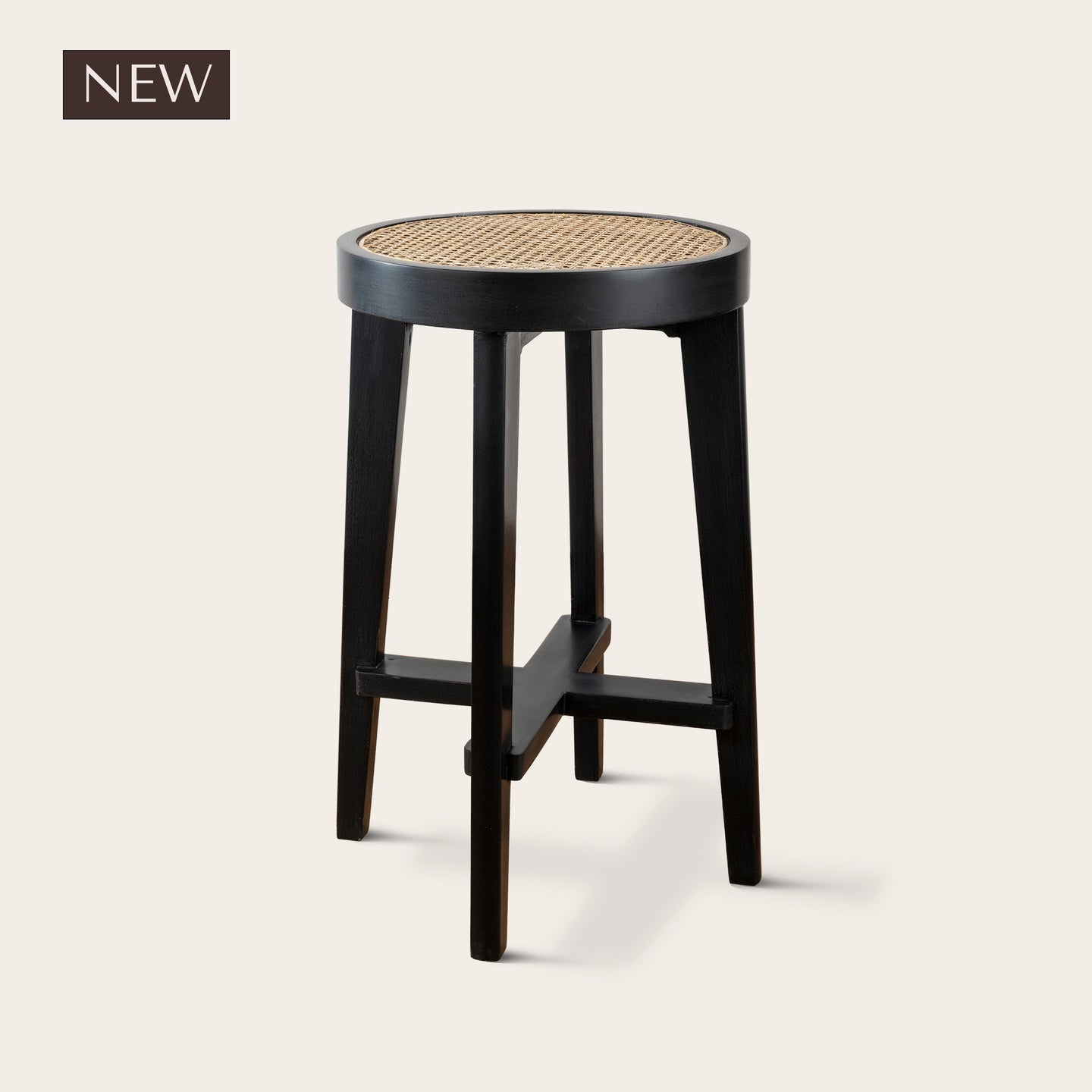 Pierre Jeanneret High Stool - Charcoal