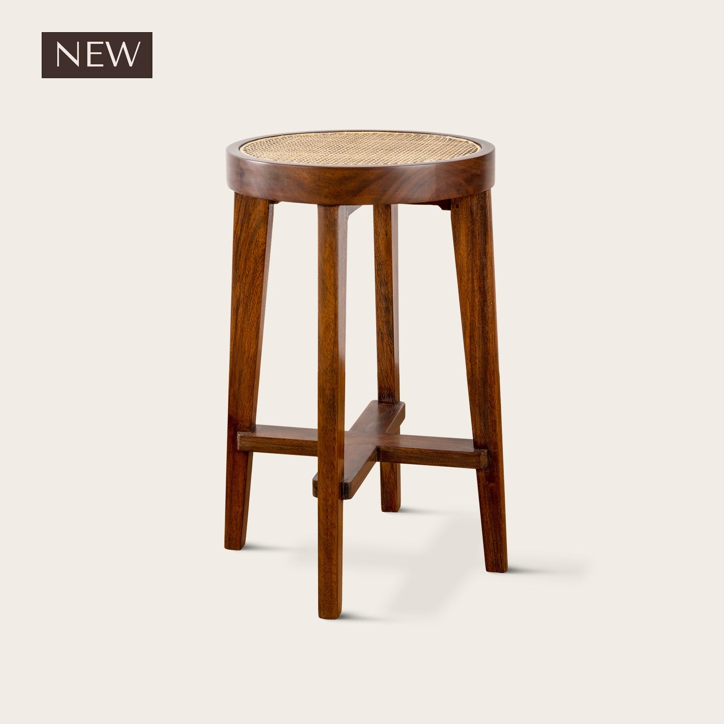 Pierre Jeanneret High Stool - Natural Teak