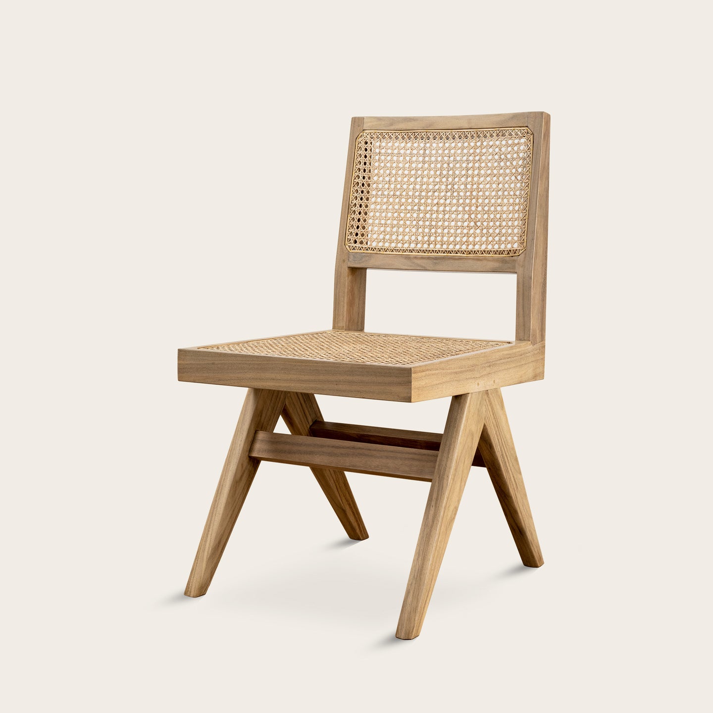Pierre Jeanneret Armless V-Leg Chair - Washed Teak