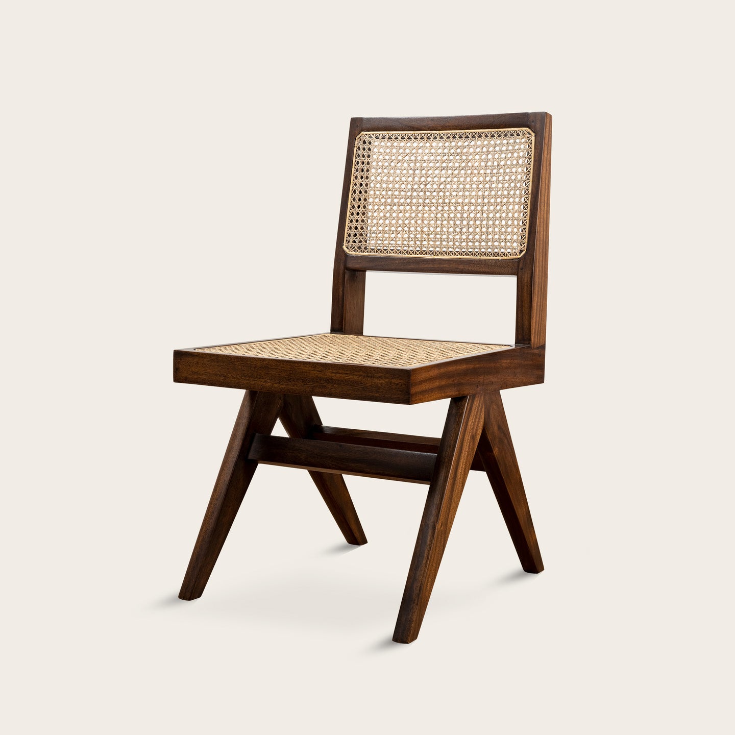 Pierre Jeanneret Armless V-Leg Chair - Walnut
